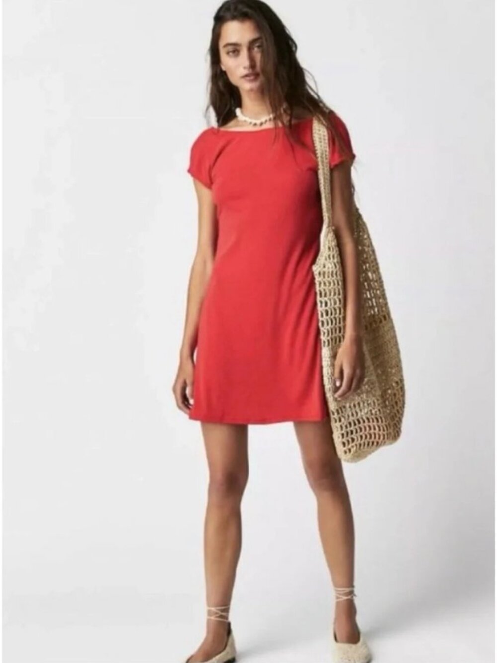 Free People Rosalia Mini Dress in Atlas Red NEW